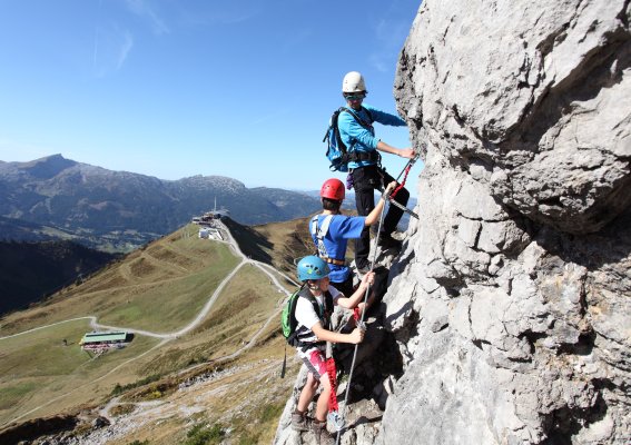 Klettern im Klettersteig