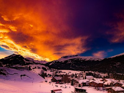 Sonnenuntergang über Riezerln