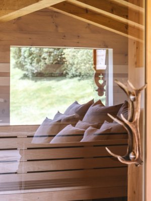 Blick in die private Sauna