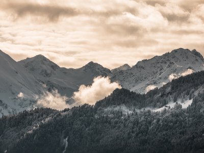 Ausblick vom Jägersberg auf die Berge
