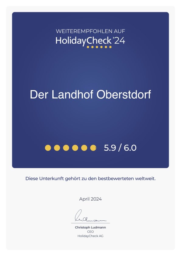 Weiterempfehlung HolidayCheck 24