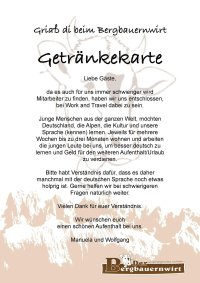Getränkekarte
