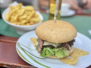 Aqua Nova Burger Spezial mit Pommes