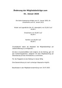 Mitgliedsbeiträge ab 01.01.2026