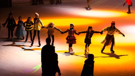 In einer Reihe bei der Disco on Ice