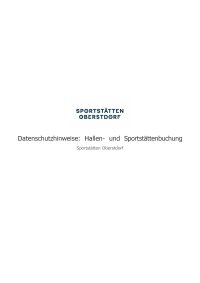 Information Datenschutzhinweise Hallen und Sportstättenbuchung