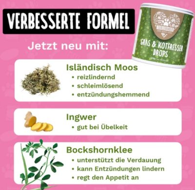 Tierliebhaber Gras- und Kotfresser Drops Verbesserte Formel