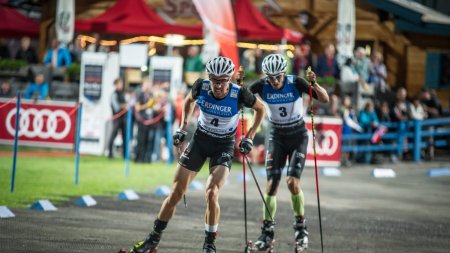 Johannes Rydzek beim Durchlauf durchs Stadion