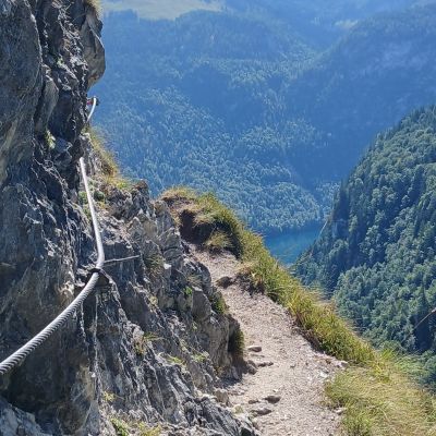 Schöne Aussicht auf den Königssee vom Grünstein Klettersteig