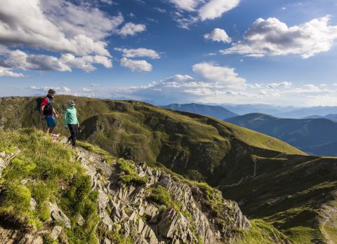 Hiking amidst magnificent mountain scenery