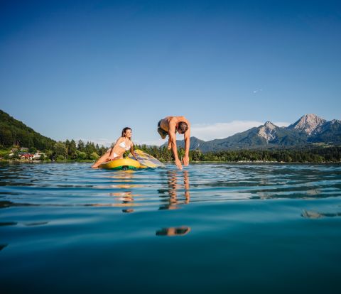 SUP Region Villach Tourismus, Faakersee mit traumhafter Bergkulisse