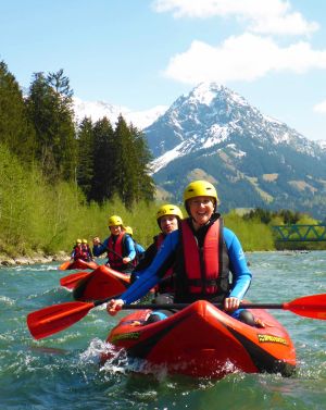 Rafting in kayak nell'Algovia