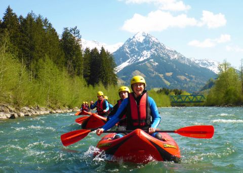 Kayak rafting in the Allgäu