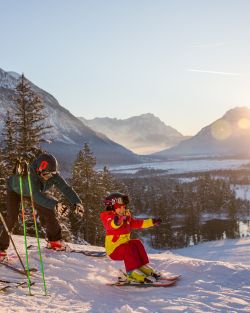 Familien Skitag in der Nähe der Zugspitze