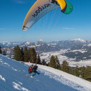 Tandemfliegen im Winter in St. Johann