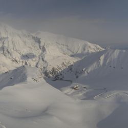 Grossglockner Hochalpenstrasse - Blick vom Fuscher Törl im Winter
