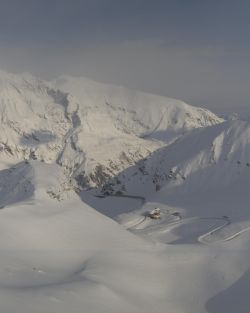 Grossglockner Hochalpenstrasse - Blick vom Fuscher Törl im Winter
