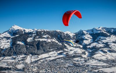 Tandemfliegen im Winter in Tirol