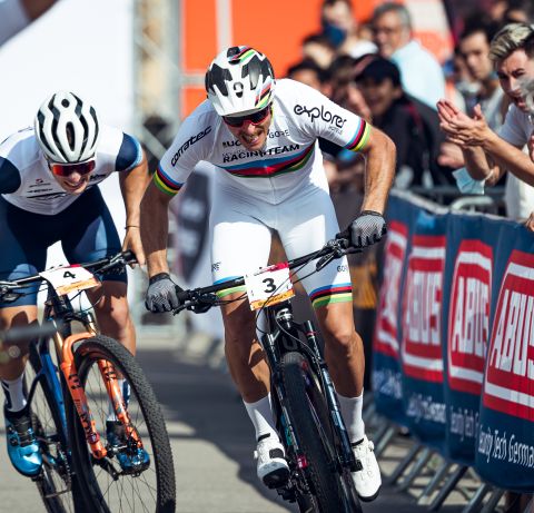 Simon op het WK in Barcelona