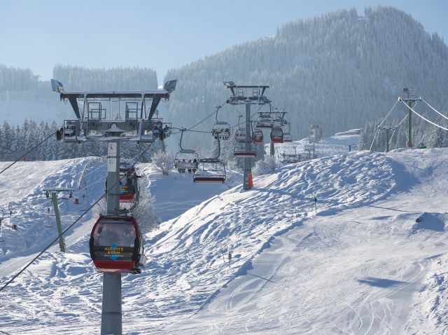 Alpspitzbahn en hiver - skier à l'Alpspitze