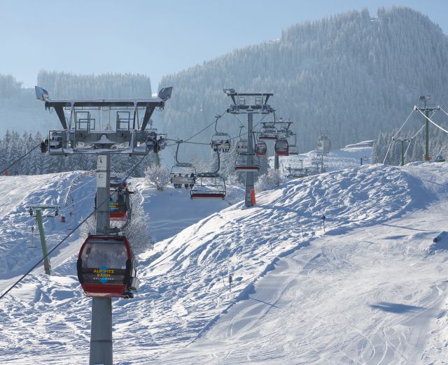 Alpspitzbahn in de winter - skiën op de Alpspitze