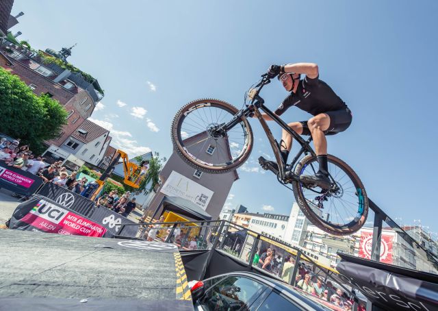 Mountainbike Racingteam WorldCup GER Riecker jump, free to use for this article