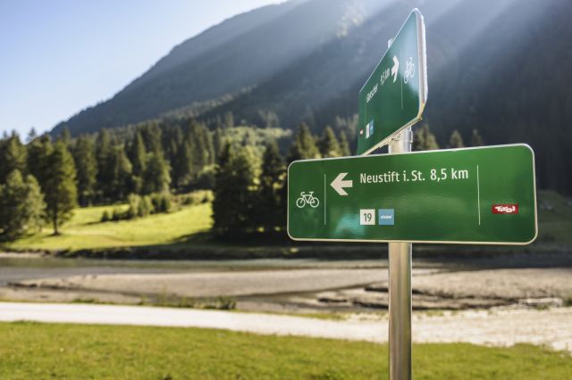 Tipp für den Radurlaub: der Talradweg im Stubaital ist insgesamt 9 km lang