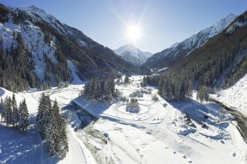 Der Kid´s Park Klaus Äuele im Stubaital, auch im Winter ein beliebtes Ausflugsziel für die ganze Familie.