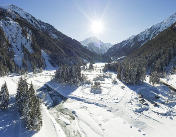 Der Kid´s Park Klaus Äuele im Stubaital, auch im Winter ein beliebtes Ausflugsziel für die ganze Familie.