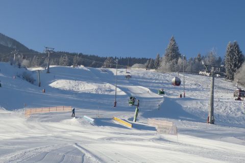 Alpspitzbahn Nesselwang ski area in winter