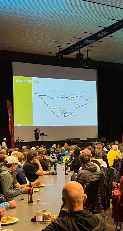 Fahrerbriefing und Pastaparty beim Arlberg Giro