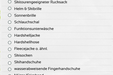 Packliste Skitouren Camp