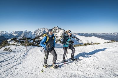 Schönste Aussicht beim Schneeschuhwandern am Jenner.