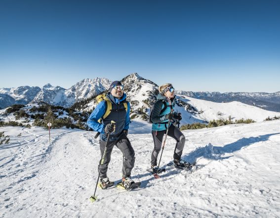 Schönste Aussicht beim Schneeschuhwandern am Jenner.