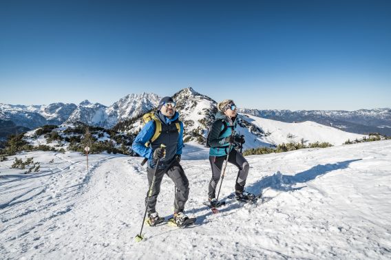 Schönste Aussicht beim Schneeschuhwandern am Jenner.
