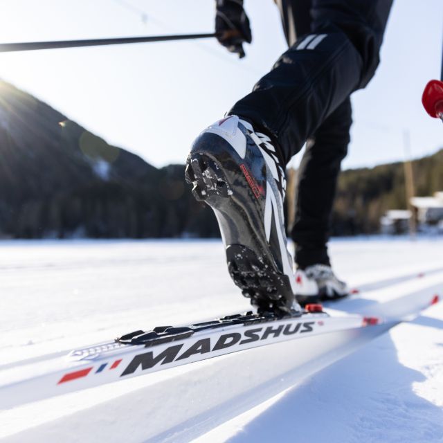 Die offene Landschaft rund um Niederthai bietet beim Langlaufen beeindruckende Ausblicke auf die Ötztaler Alpen.