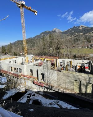 Shell construction of the Explorer Hotel Bayrischzell