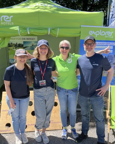 Das Team der Explorer Hotels beim Radfestival in Sonthofen im Allgäu