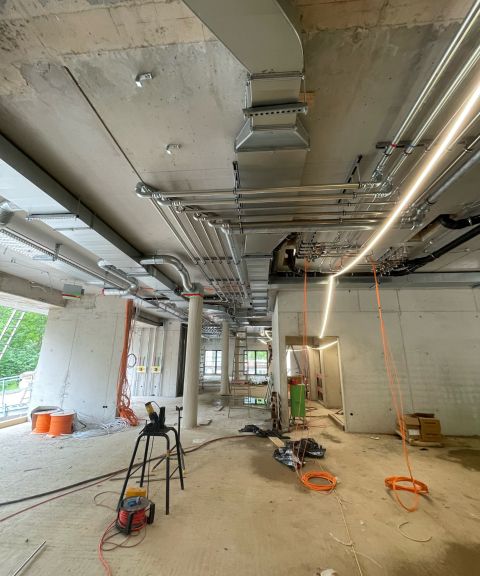 Baustellen-Update-Juni 2026 Baustellenansicht der zukünftigen Lobby des Explorer Hotel Bayrischzell