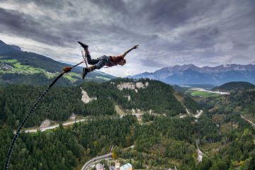 Bungee jump from the Europa Bridge near the Explorer Hotel Stubaital Bungee jump from the Europa Bridge