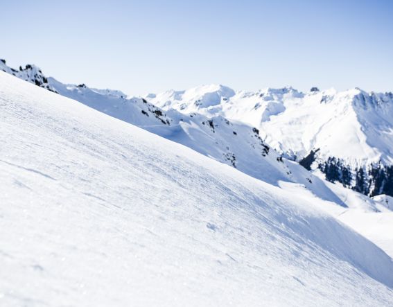 Einfach traumhaft: Tiefschnee wohin das Auge reicht in Deinem Skiurlaub in den Bergen