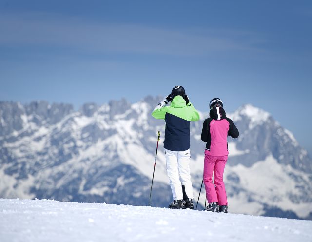 Dal comprensorio sciistico di St. Johann in Tirol/Oberndorf, sul Kitzbüheler Horn, potrete godere di panorami fantastici mentre sciate. Tra le altre cose, vedrete anche il Wilder Kaiser.