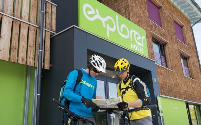 Planen, werklen - los geht's. Das Explorer Hotel ist das perfekte Basislager für Deinen Bike-Urlaub. Schnapp Dir Dein Mountainbike und entdecke die Trails der Allgäuer Alpen und Radwege der Region.