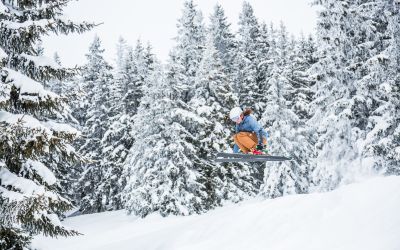 On the way through the snow-covered forest in the Kitzbühel Alps.