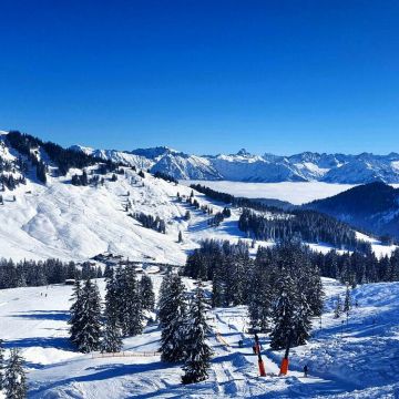 Tolles Alpenpanorama im Skigebiet Grasgehren