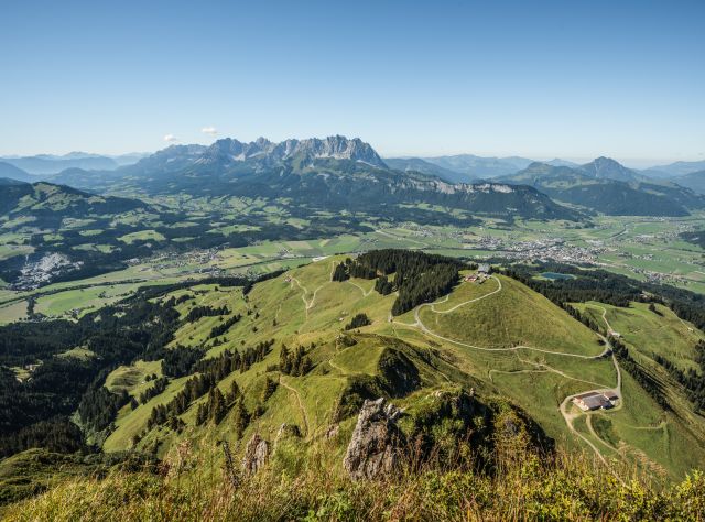 Uitzicht vanaf de Kitzbüheler Horn op de Wilden Kaiser