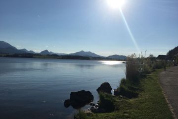 Der wunderschöne Hopfensee im Allgäu im Frühling