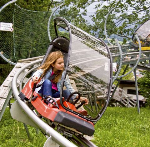 L'Alpine Coaster, sur le mont aventure Wurbauerkogel, promet des moments de plaisir aux explorateurs de tous âges. Pour une dose d'adrénaline pure, dévalez la piste de luge d'été jusqu'à la vallée lors de votre randonnée.