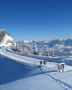 Die Rossfeld Panoramastraße im Winter