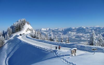 Die Rossfeld Panoramastraße im Winter